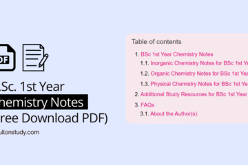 BSc 1st Year Chemistry notes PDF for exam preparation