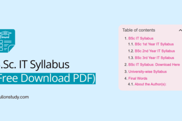 B.Sc. IT Syllabus
