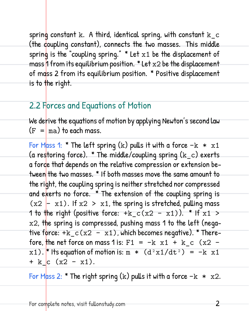 Coupled, Damped and Driven Oscillators Preview Page 2