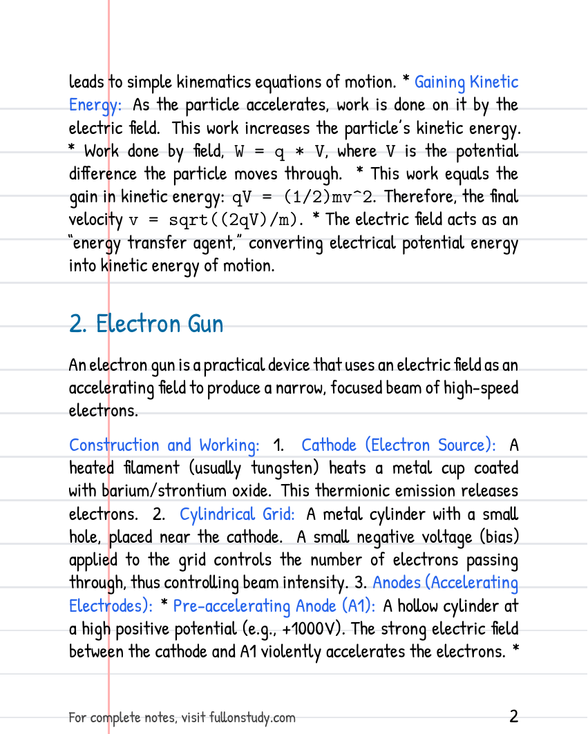 Electric Field as Accelerating and Deflecting Field Preview Page 2