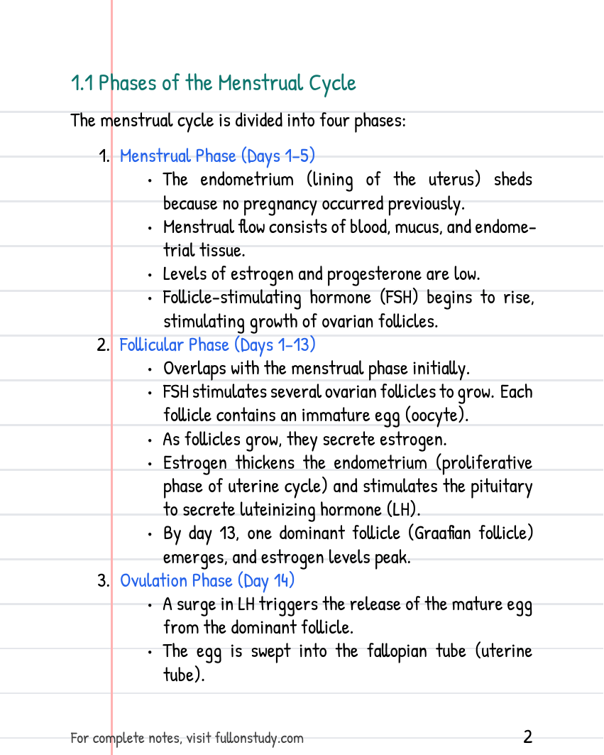 The Reproductive system Preview Page 2
