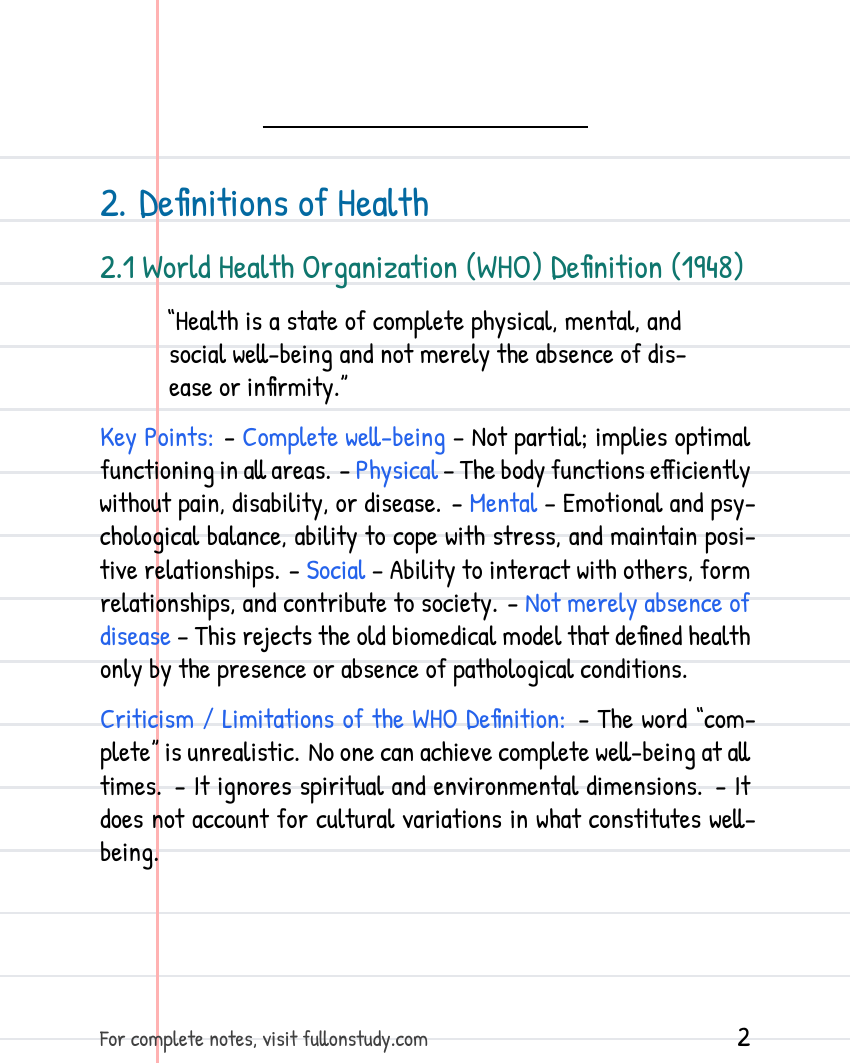 Introduction To Health And Illness Preview Page 2