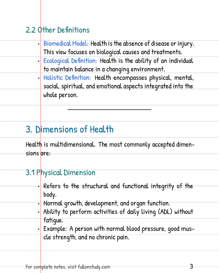 Introduction To Health And Illness Preview Page 3