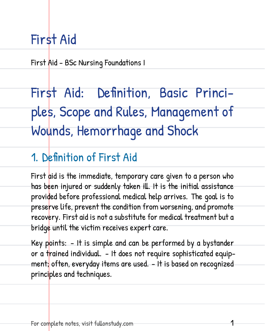 First Aid Preview Page 1