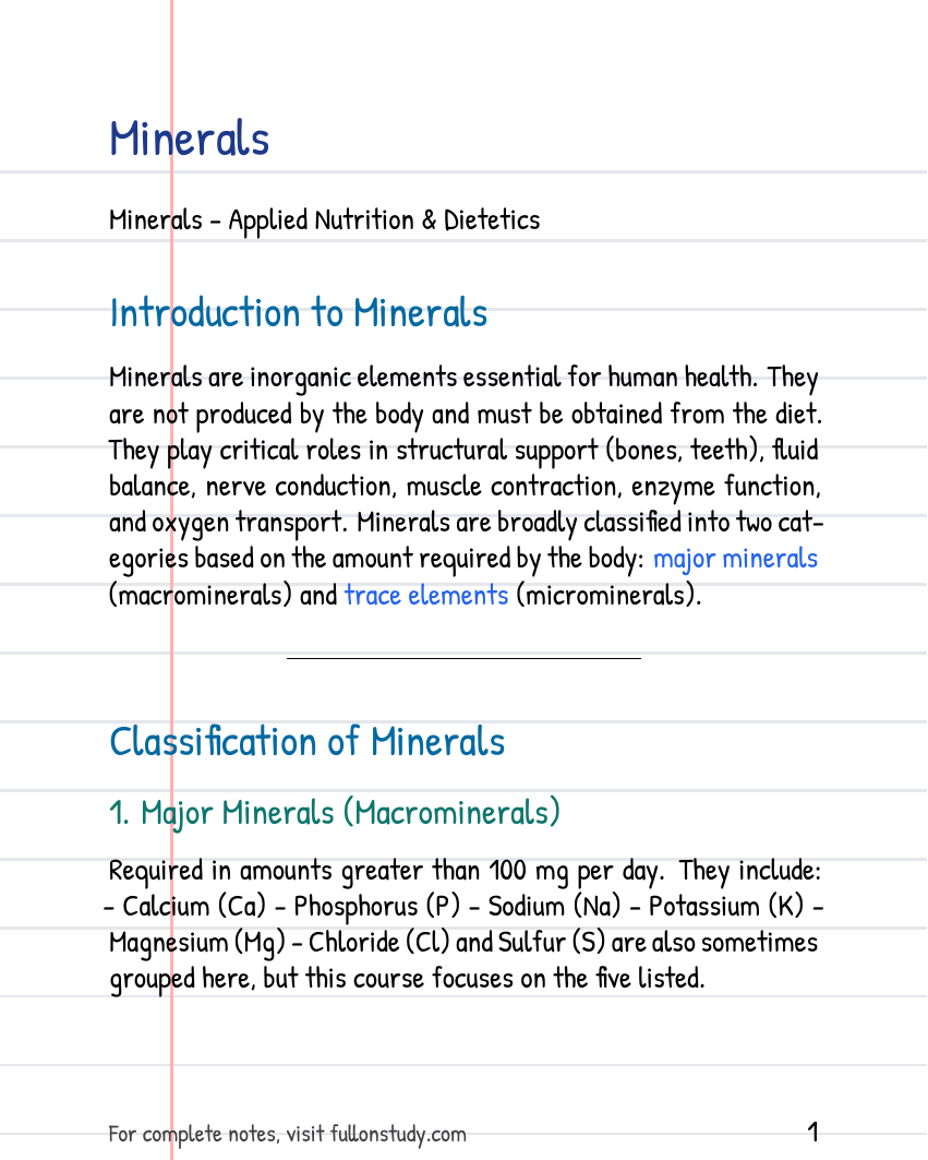 Minerals Preview Page 1