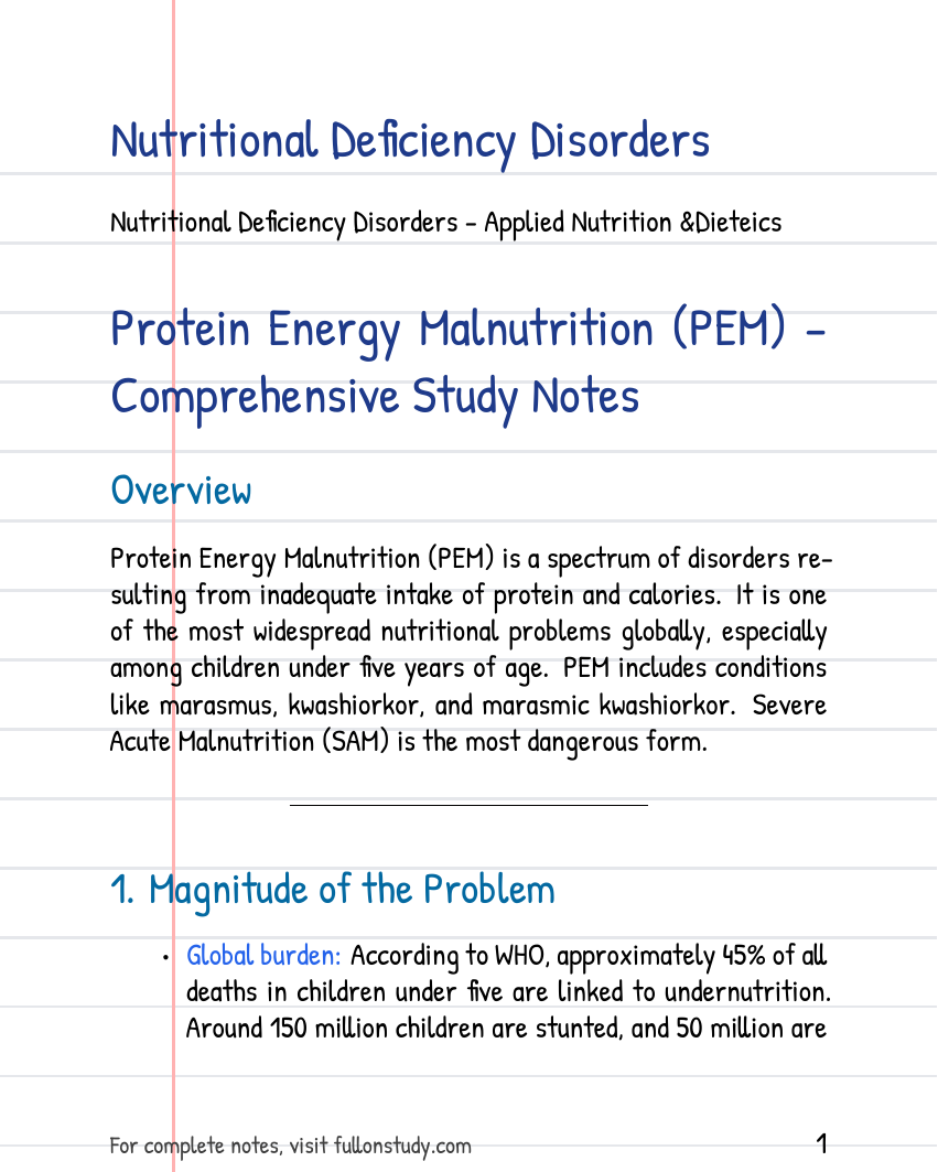 Nutritional Deficiency Disorders Preview Page 1