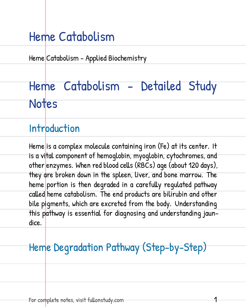 Heme Catabolism Preview Page 1