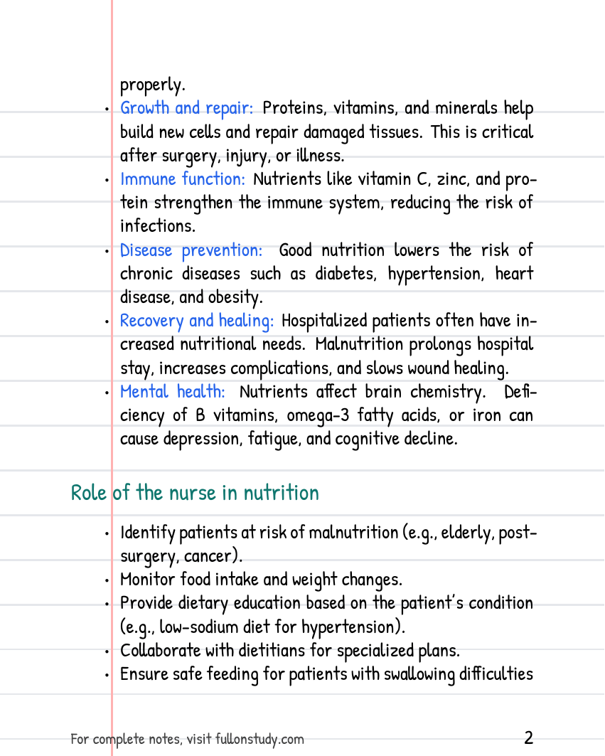 Nutritional needs Preview Page 2