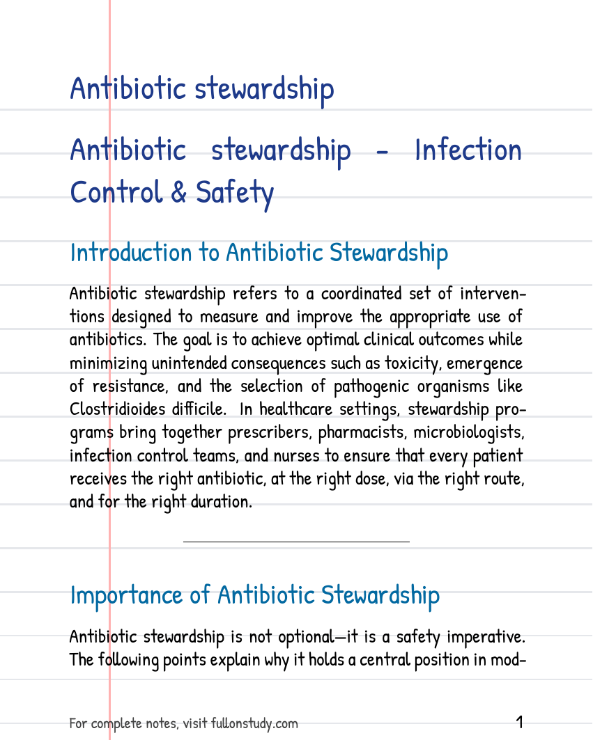 Antibiotic stewardship Preview Page 1