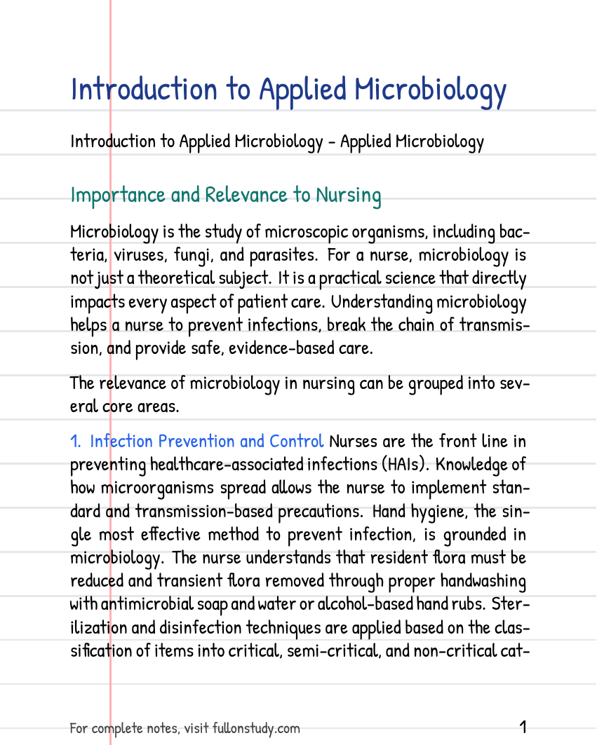 Introduction to Applied Microbiology Preview Page 1