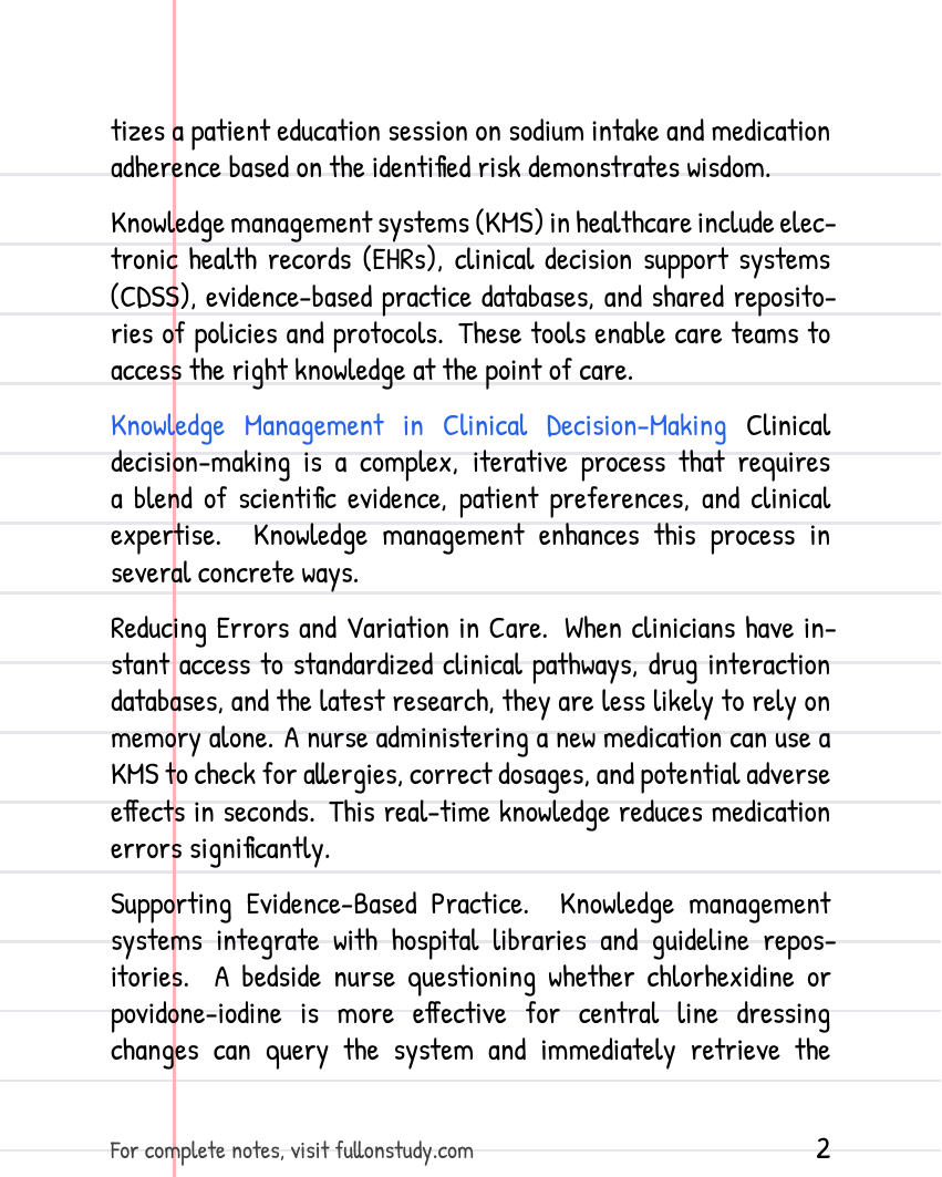 Clinical Knowledge & Decision Making Preview Page 2