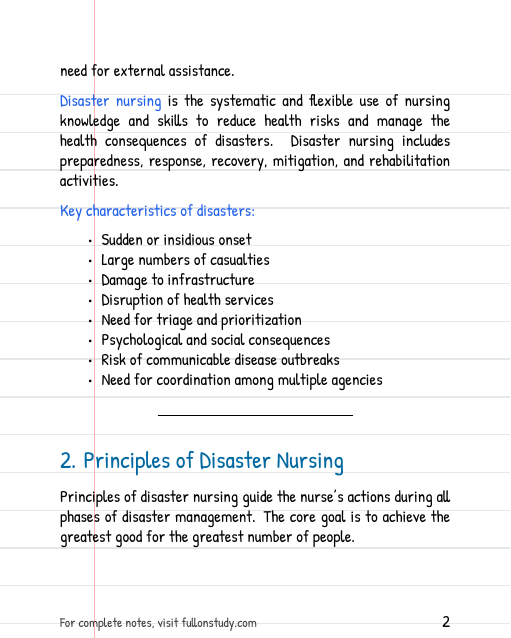 Nursing Management of Emergency and Disaster Situations Preview Page 2