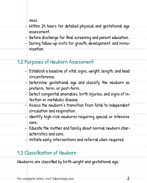 Nursing care of neonate Preview Page 2